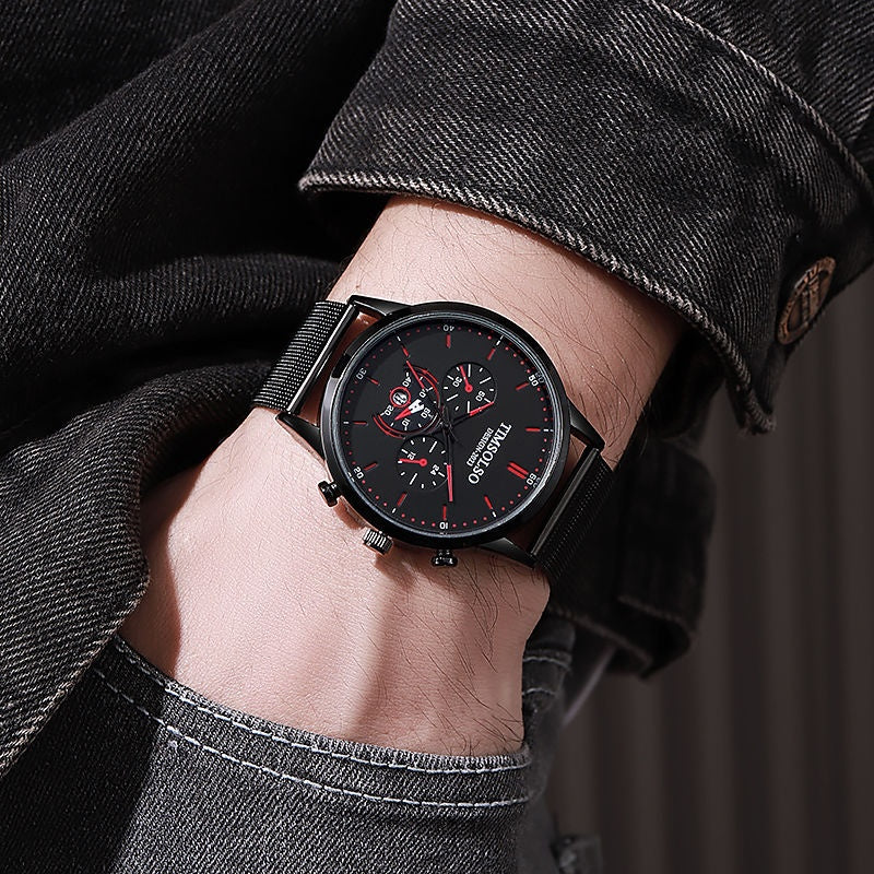 Sleek High-End Calendar Quartz Watch
