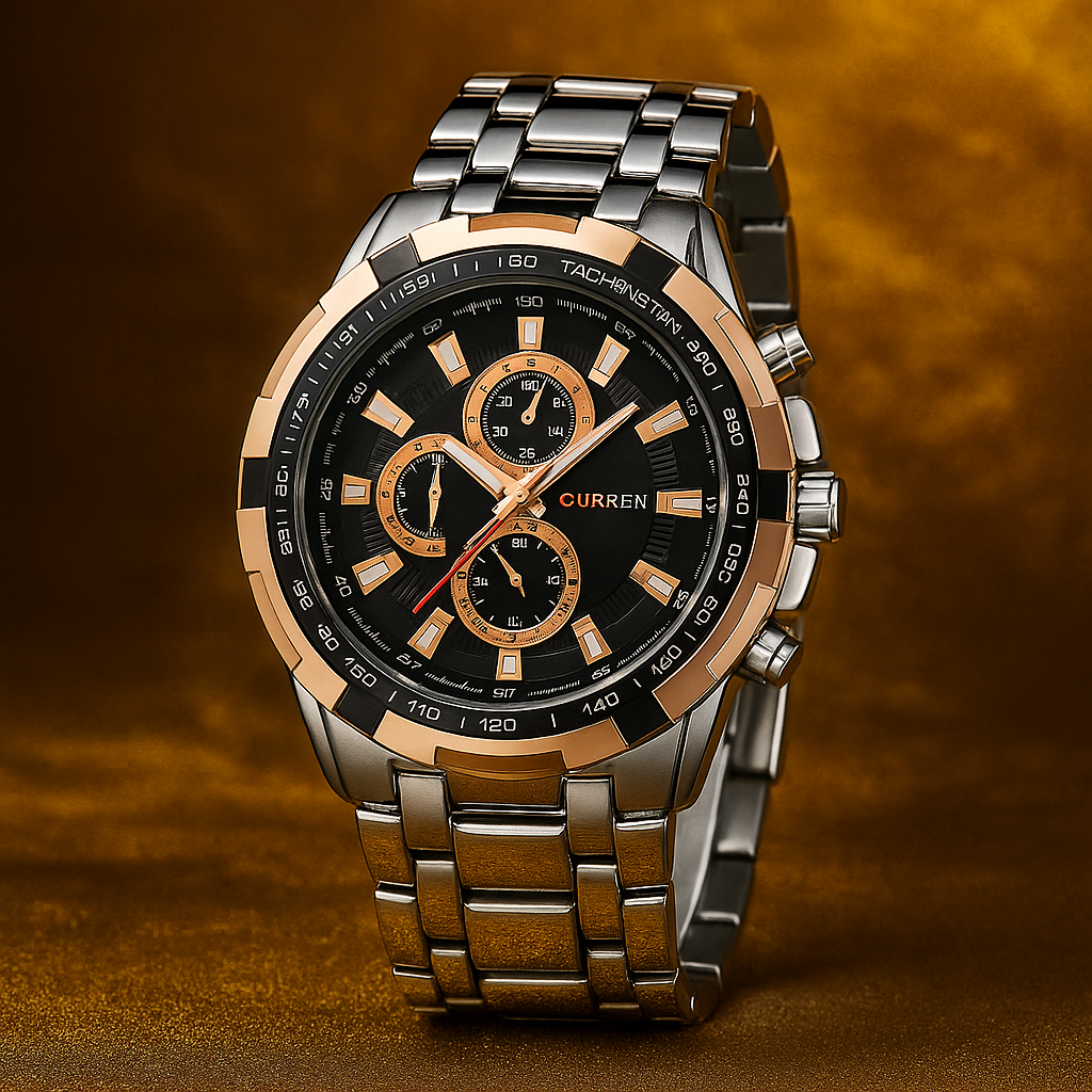 Men's Business Watch – Steel Strap Quartz Timepiece