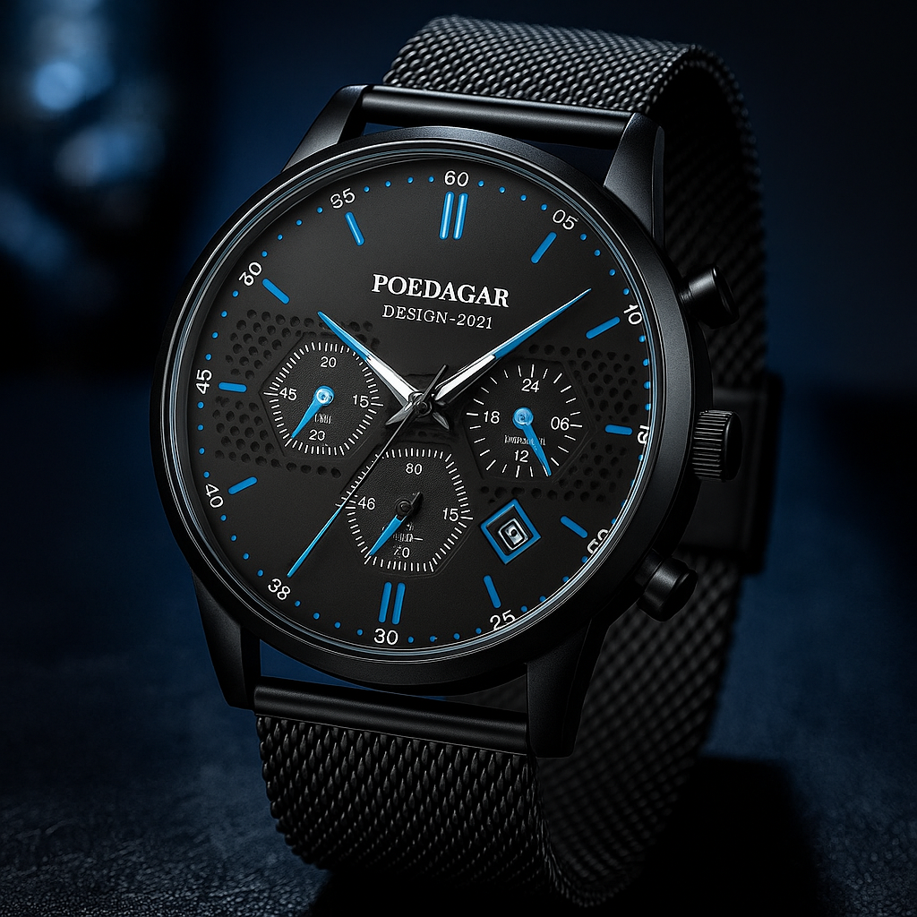 Sleek High-End Calendar Quartz Watch