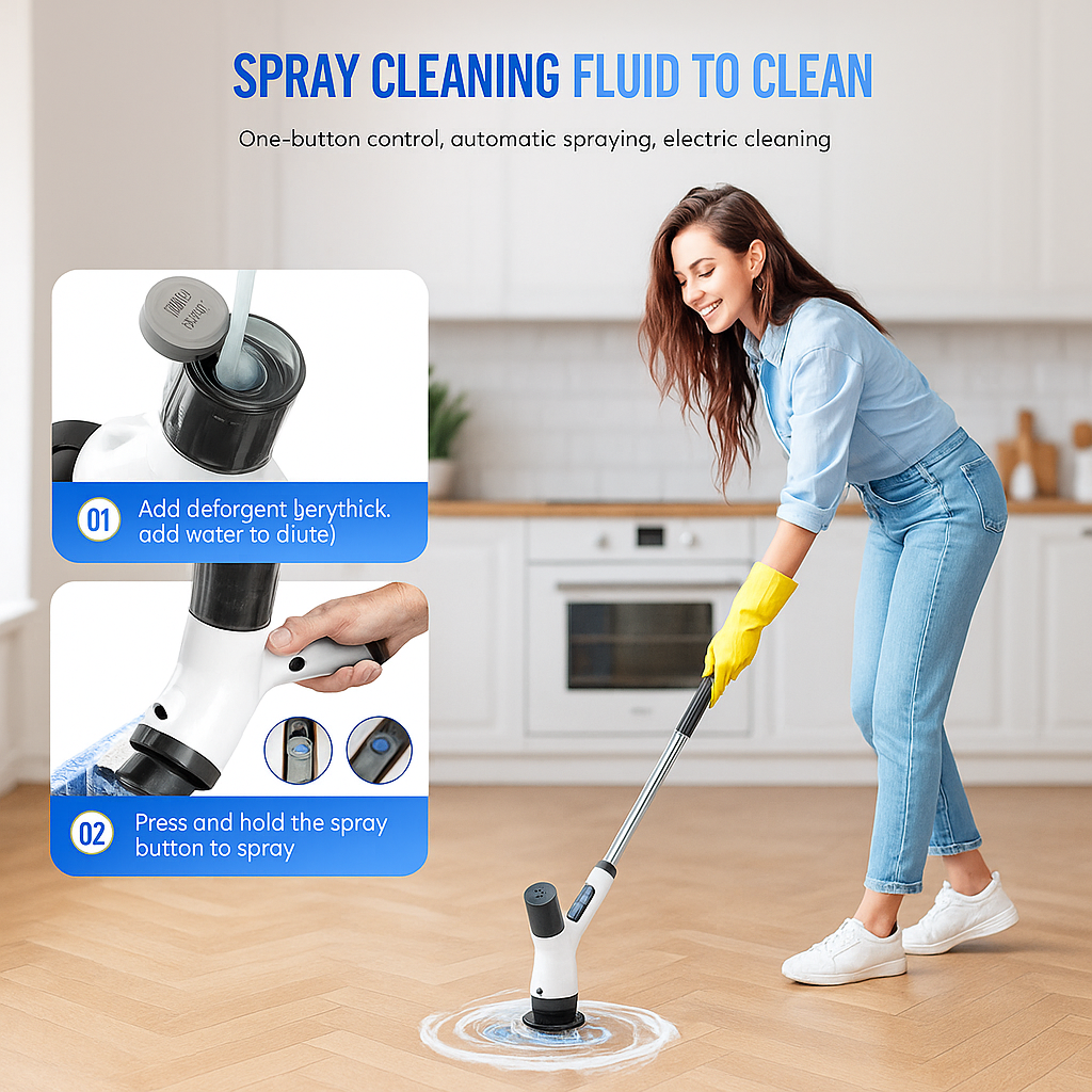 9 in 1 Electric Rechargeable Cleaning Brush - Save Time, Clean Smarter!