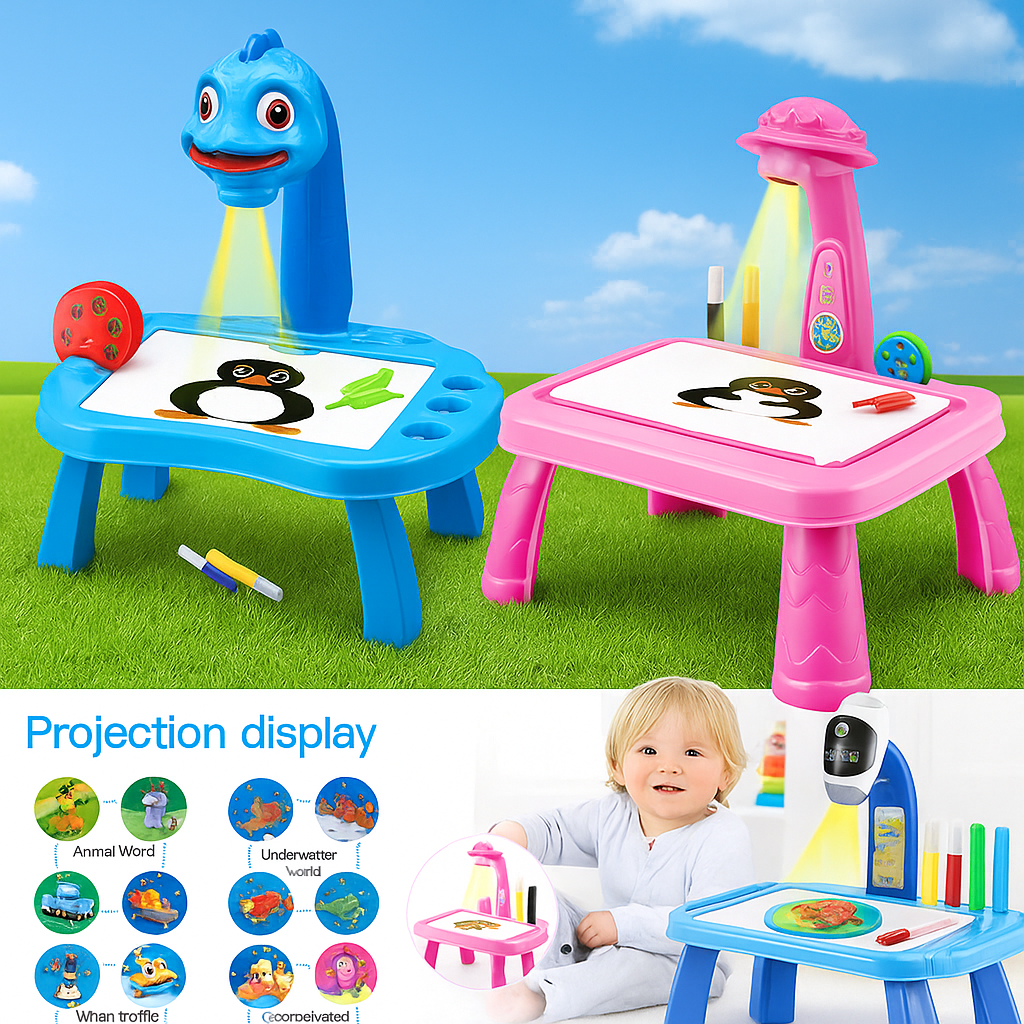 LED Projector Art Painting Table for Kids