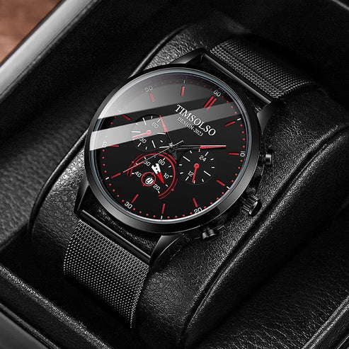 Sleek High-End Calendar Quartz Watch