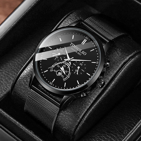 Sleek High-End Calendar Quartz Watch