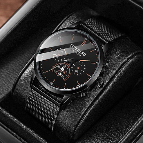 Sleek High-End Calendar Quartz Watch
