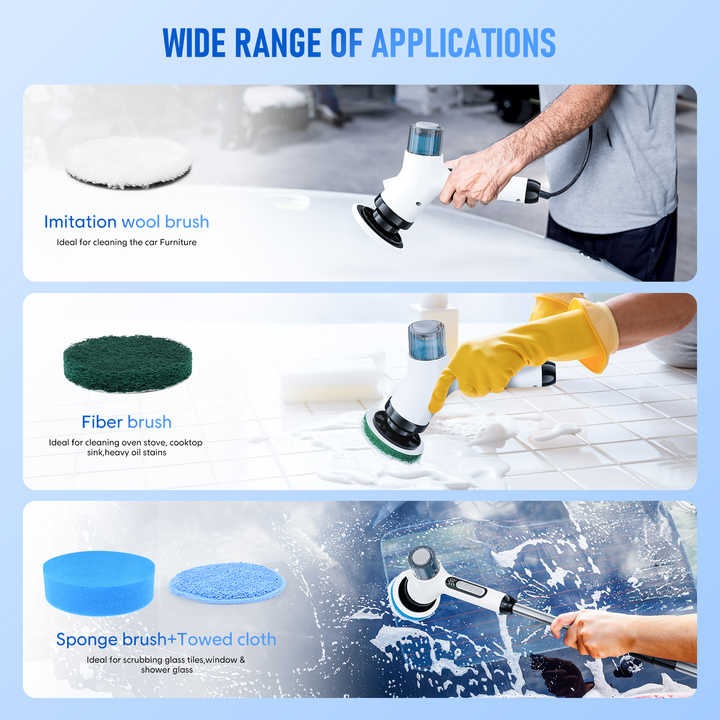 9 in 1 Electric Rechargeable Cleaning Brush - Save Time, Clean Smarter!