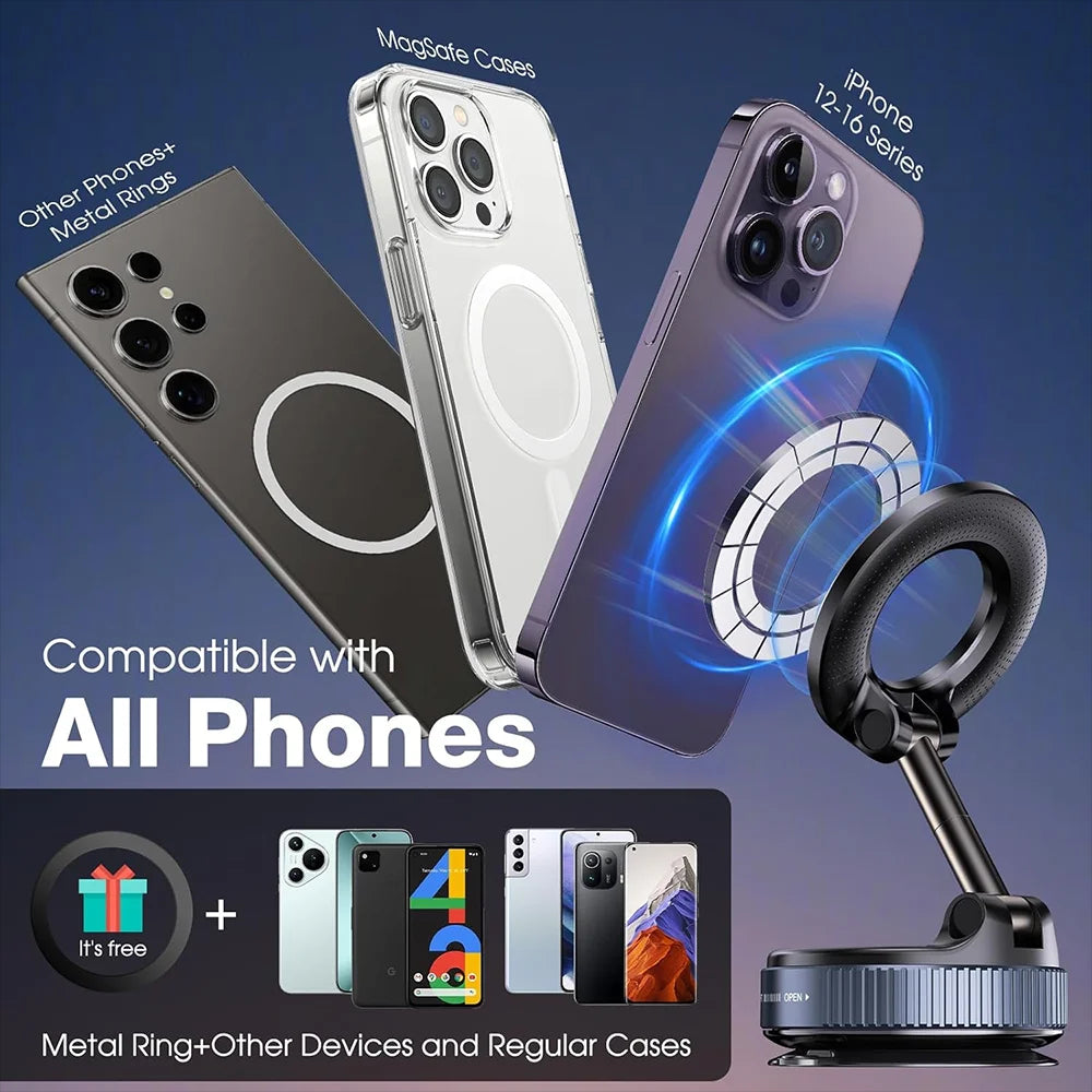 Foldable Vacuum Magnetic Car Phone Holder
