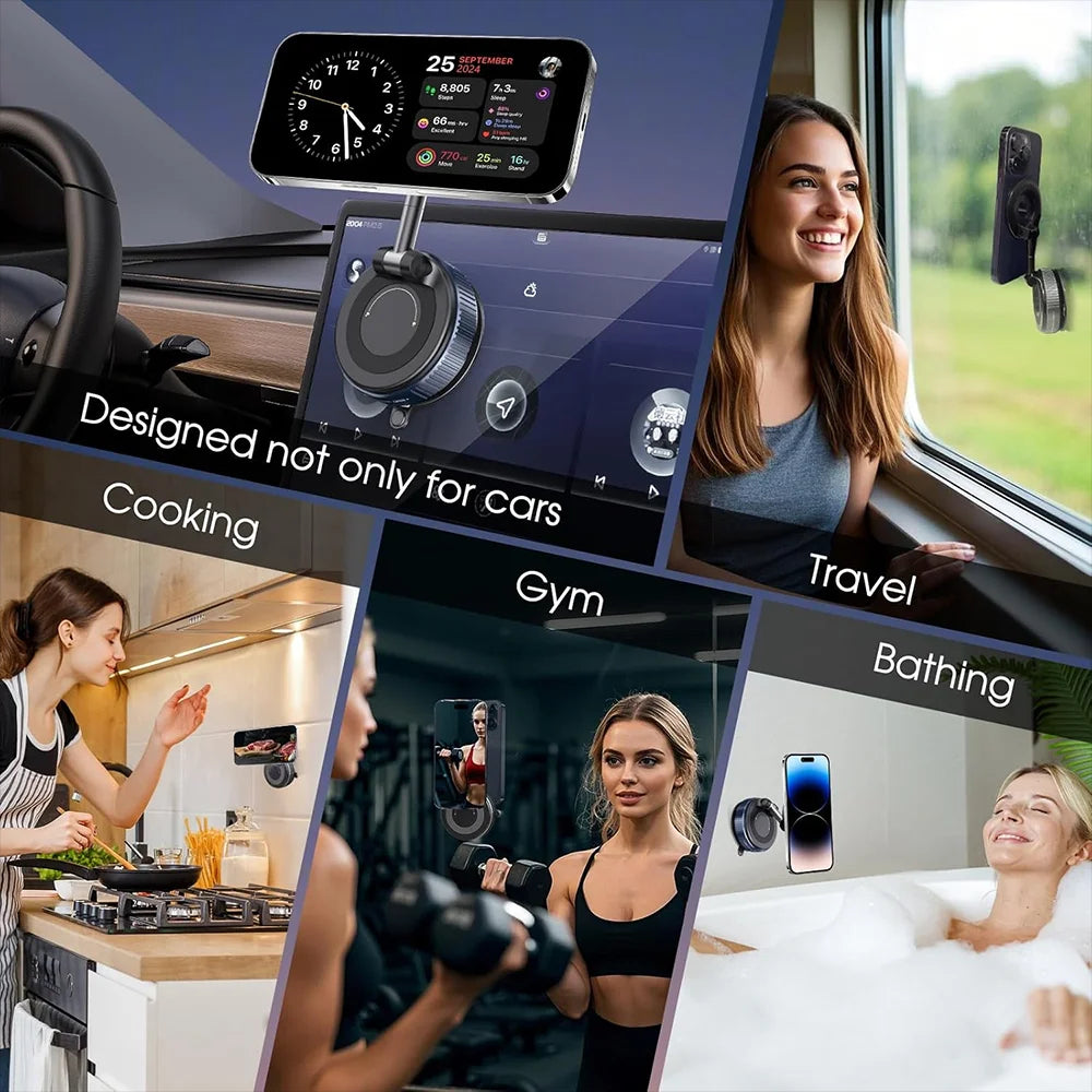 Foldable Vacuum Magnetic Car Phone Holder