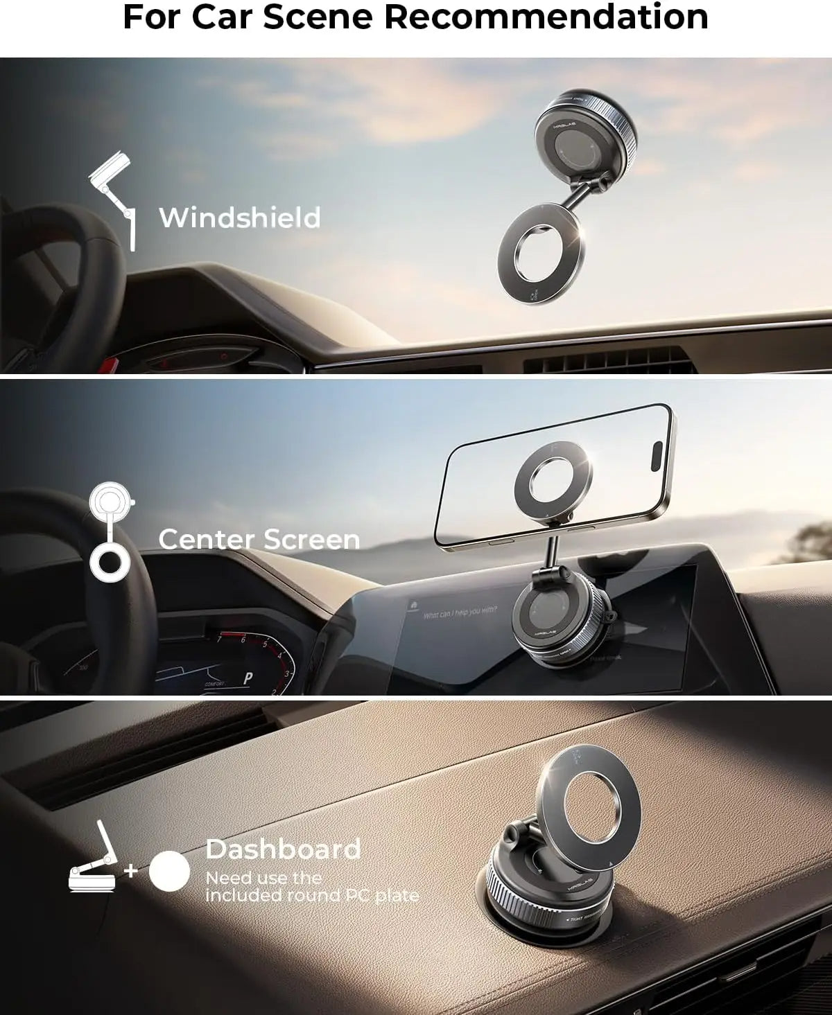 Foldable Vacuum Magnetic Car Phone Holder