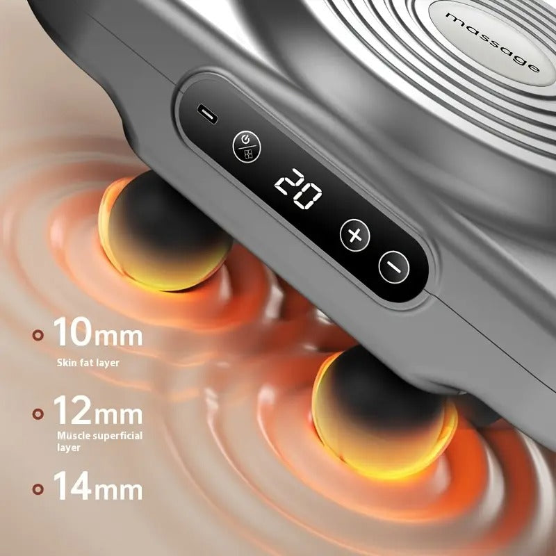 6-Head Fascia Massage Gun | 9 Modes | 9 Intensities | USB Rechargeable | Quiet | Powerful