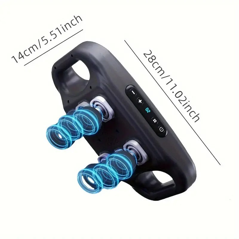 6-Head Fascia Massage Gun | 9 Modes | 9 Intensities | USB Rechargeable | Quiet | Powerful