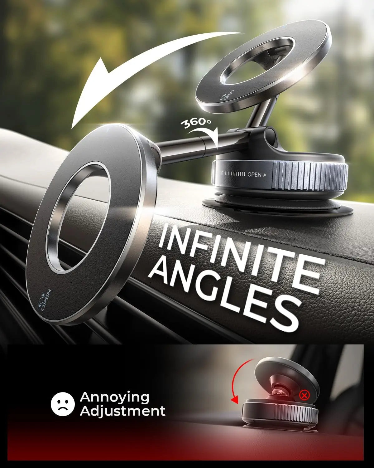 Foldable Vacuum Magnetic Car Phone Holder