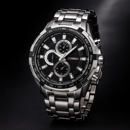 Men's Business Watch – Steel Strap Quartz Timepiece