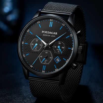 Sleek High-End Calendar Quartz Watch