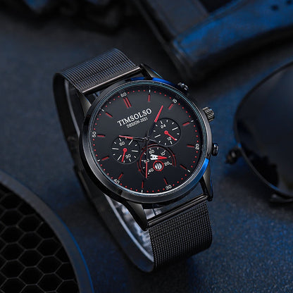 Sleek High-End Calendar Quartz Watch