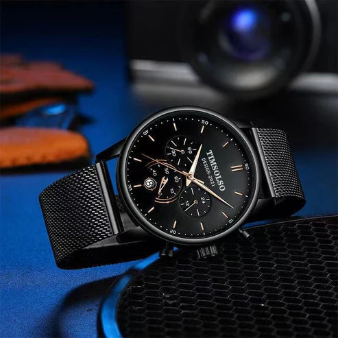 Sleek High-End Calendar Quartz Watch