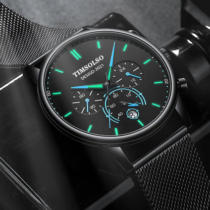 Sleek High-End Calendar Quartz Watch