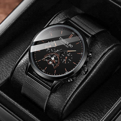 Sleek High-End Calendar Quartz Watch