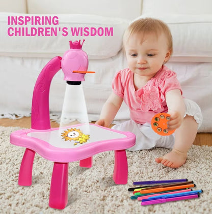 LED Projector Art Painting Table for Kids